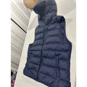 Fabletics‎ Mens Navy Blue Hooded Puffer Vest Quilted Full Zip XL